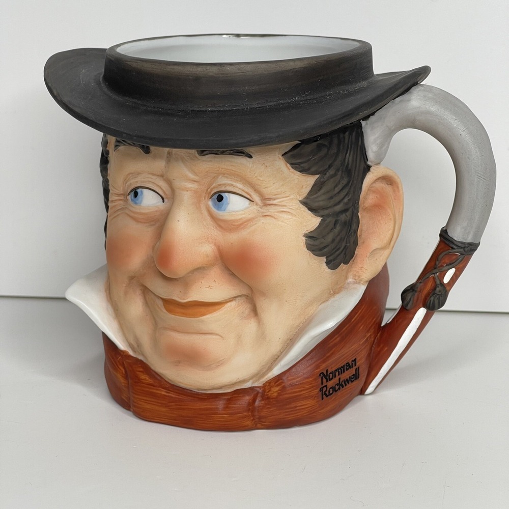 Vintage Dave Grossman Face Mug Norman Rockwell‎ Saturday Evening Post NRM-3